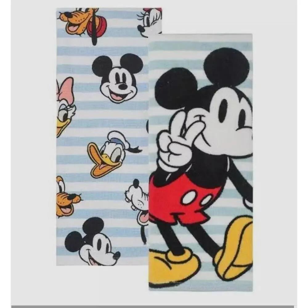 Disney's Mickey Mouse and Gang Cute Terry Cloth Kitchen Towel Set NWT